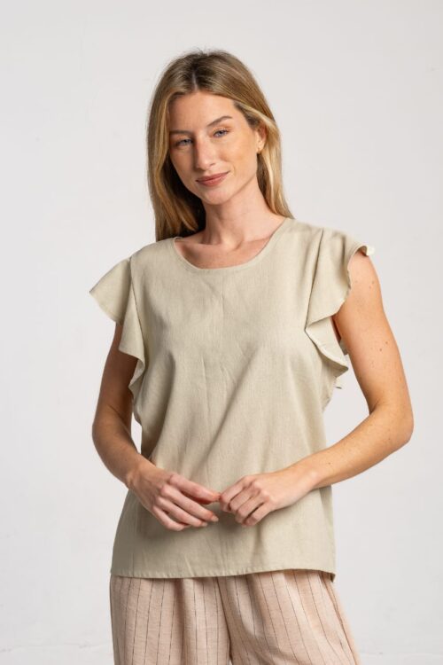 Blusa Lino c/volado