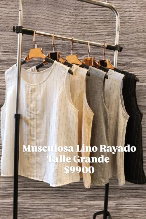 Musculosa T/Gde Lino Rayado