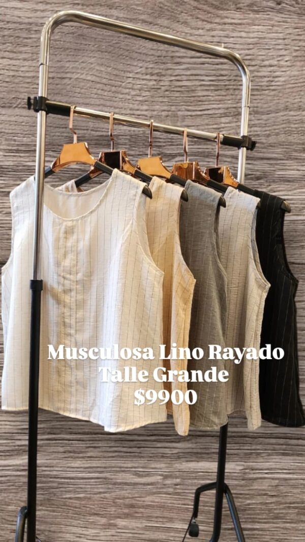 Musculosa T/Gde Lino Rayado