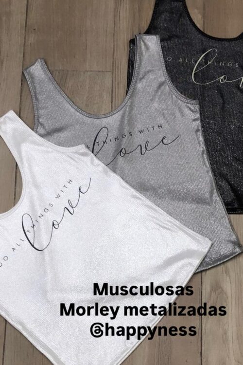 Musculosa Estampada Metalizada